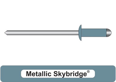 401000.6390 Metallic Skybridge Aluminium Rivets with Steel Stem - Dome Head