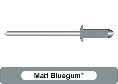 401000.5705 Matt Bluegum® Aluminium Rivets with Steel Stem - Dome Head