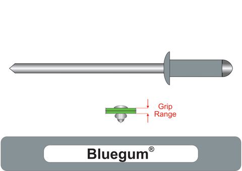 401200.1400 Bluegum® Steel Rivets with Steel Stem - Dome Head