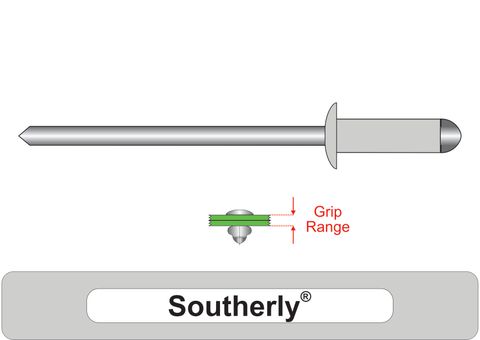 401200.8400 Southerly® Steel Rivets with Steel Stem - Dome Head