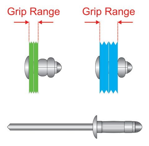 400200 Multi-Grip Aluminium Rivets with Steel Stem - Dome Head