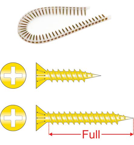 250510 MultiMates® - Strip Collated - Countersunk Rib Needle Point, Twinfast Thread