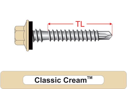 220200.2200 Classic Cream™ SteelMates® - Crest-Lok™ Roofing Screws