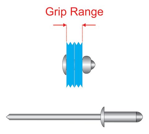 400100 Aluminium Rivets with Steel Stem - Dome Head