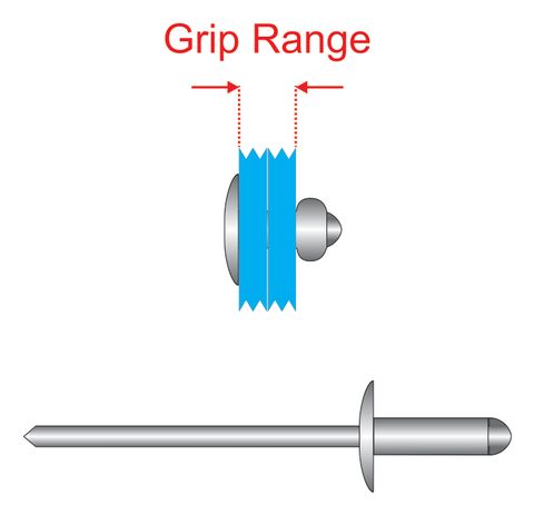 400110 Aluminium Rivets with Steel Stem - Large Flange Head