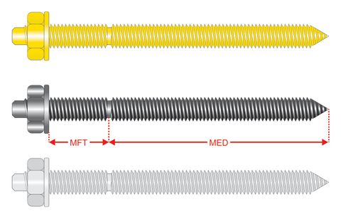 360150 ChemMates™ - Studs:- Zinc Plated, Galvanised & 316 Stainless Steel