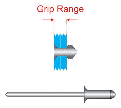 400120 Aluminium Rivets with Steel Stem - Countersunk Head