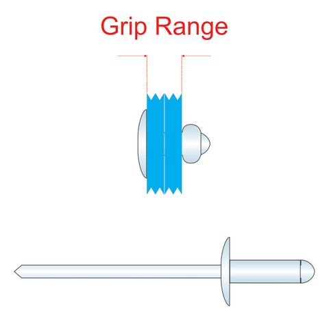 400510 Steel Rivets with Steel Stem - Large Flange Head