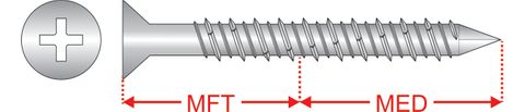 300400 ConFast™ Nail Point Countersunk Concrete Screws