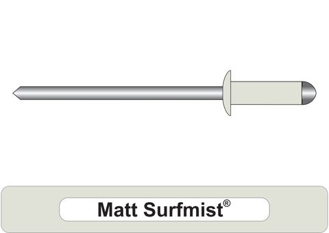 401000.6200 Matt Surfmist® Aluminium Rivets with Steel Stem - Dome Head