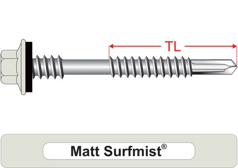 220210.6200 Matt Surfmist® SteelMates® - Crest-Lok™ Type Z Roofing Screws