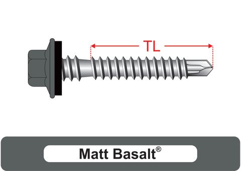 220200.5700 Matt Basalt® SteelMates® - Crest-Lok™ Roofing Screws