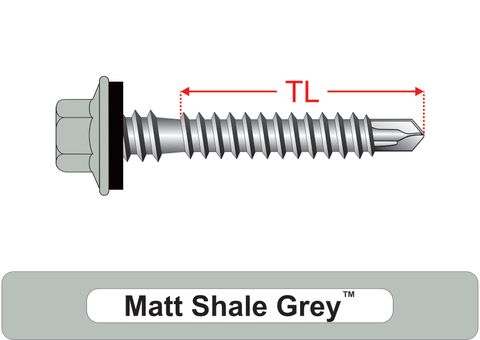 220200.6100 Matt Shale Grey™ SteelMates® - Crest-Lok™ Roofing Screws