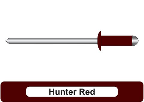 401000.4500 Hunter Red Aluminium Rivets with Steel Stem - Dome Head