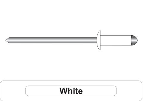 401000.8900 White Aluminium Rivets with Steel Stem - Dome Head