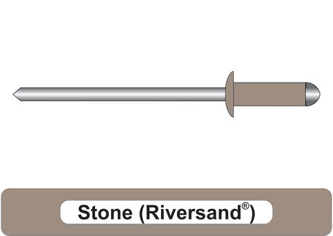 401000.8450 Stone Aluminium Rivets with Steel Stem - Dome Head