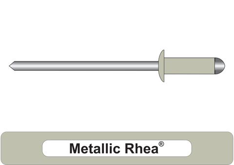 401000.6380 Metallic Rhea Aluminium Rivets with Steel Stem - Dome Head