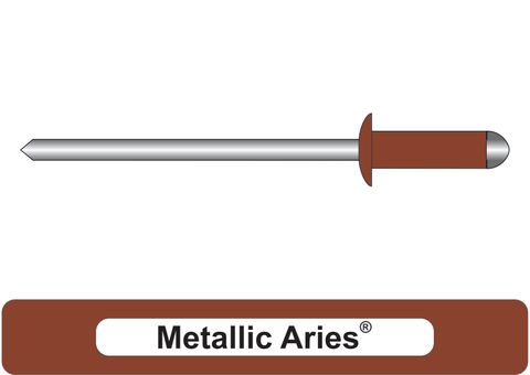 401000.6300 Metallic Aries Aluminium Rivets with Steel Stem - Dome Head