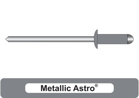 401000.6310 Metallic Astro Aluminium Rivets with Steel Stem - Dome Head