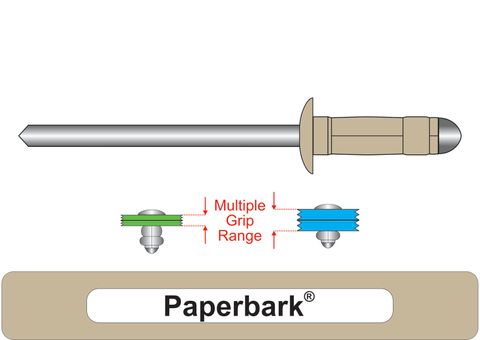 401100.8100 Paperbark® Multi-Grip Aluminium Rivets with Steel Stem - Dome Head