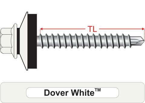 220120.3100 Dover White™ RoofMates® & 25mm Multi Seal, Roofing Screws