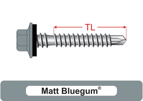 220200.5705 Matt Bluegum® SteelMates® - Crest-Lok™ Roofing Screws