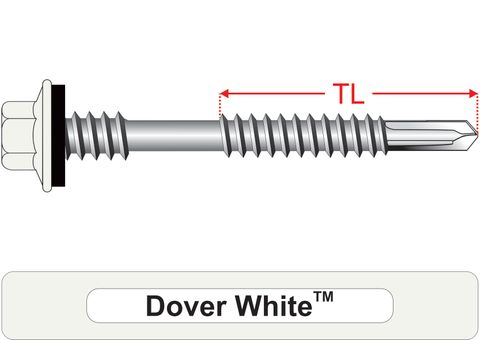 220210.3100 Dover White™ SteelMates® - Crest-Lok™ Type Z Roofing Screws