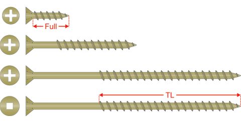 200100 Treated Timber Screws - Countersunk Rib Head