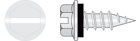 171110 410 Series Stainless Steel StitchMates® - Hex Seal Slotted Head