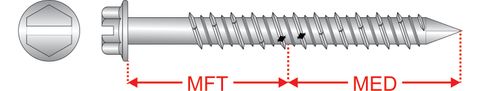 300350 ConFast™ Nail Point Hex Concrete Screws