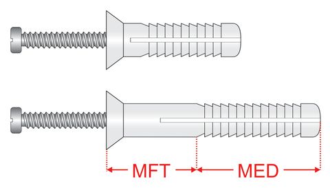306600 Nylon Drive Anchors - Countersunk Head