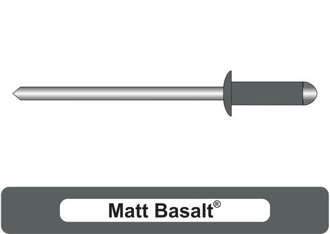 401000.5700 Matt Basalt&reg; Aluminium Rivets with Steel Stem - Dome Head