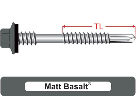 220210.5700 Matt Basalt&reg; SteelMates&reg; - Crest-Lok&trade; Type Z Roofing Screws
