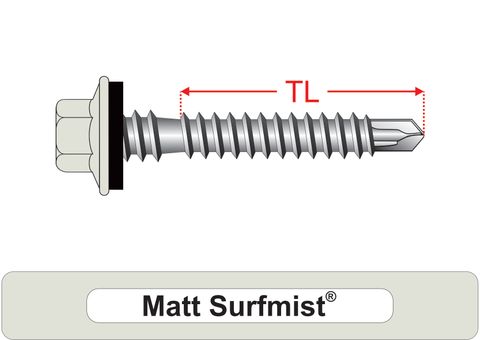 220200.6200 Matt Surfmist&reg; SteelMates&reg; - Crest-Lok&trade; Roofing Screws