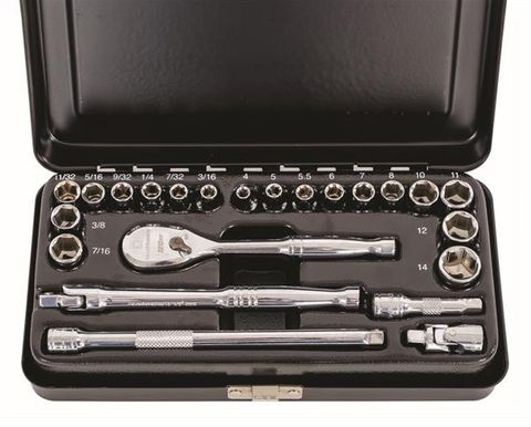 GW 23PCE 1/4" METRIC & SAE SOCKET SET