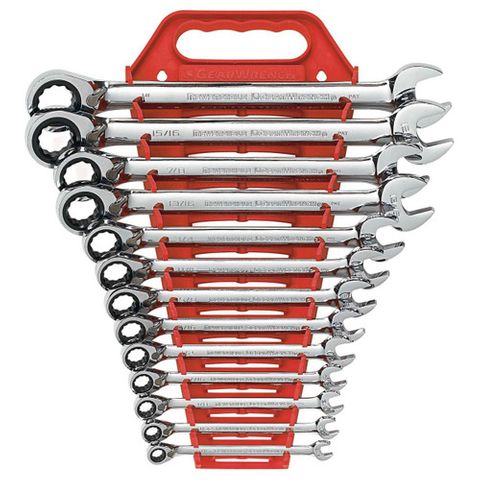 GEAR WRENCH SET WR RAT COMB SAE 13PC TRAY