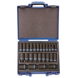 25PCE 1/2DR IMPACT DEEP SKT SET WITH CASE