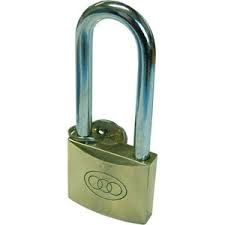 38mm BRASS PADLOCK  LONG SHANK