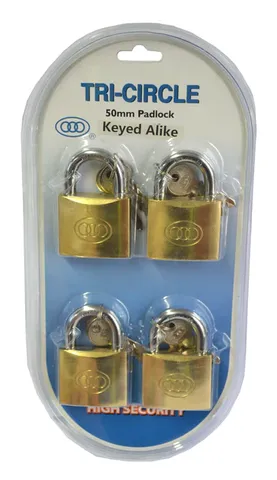 50MM PADLOCK 4 PACK KEYED ALIKE