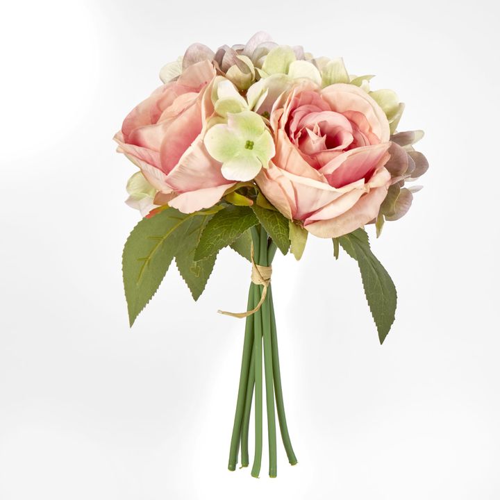 Peach Rose & Hydrangea Bouquet