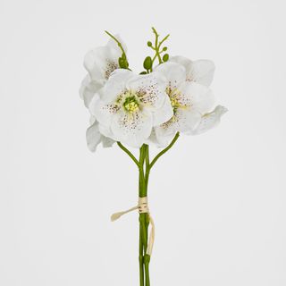 White Christmas Rose Bouquet 31cm