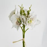 White Christmas Rose Bouquet 31cm