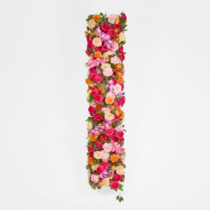 Flower Table Runner Pink and Orange