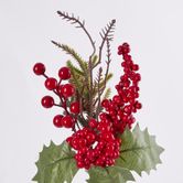 Christmas Holly and Red Berry Pick 32cm