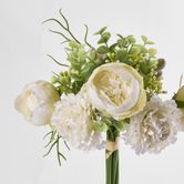 32cm White Marigold Peony Bouquet