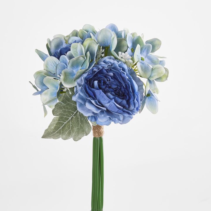 Blue Ranunculus Hydrangea Bouquet