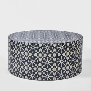 Adina Bone Inlay Round Coffee Table Grey/White