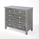 Stella Bone Inlay Console Table Black/White