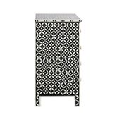 Stella Bone Inlay Chest of 5 Drawers Black/White