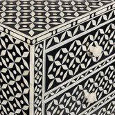 Stella Bone Inlay Chest of 5 Drawers Black/White